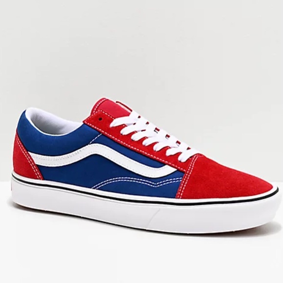 Vans Old Skool Comfycush Red Chili Blue Sneakers - Picture 5 of 11